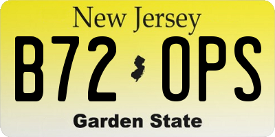 NJ license plate B72OPS