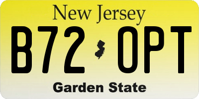 NJ license plate B72OPT