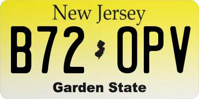 NJ license plate B72OPV