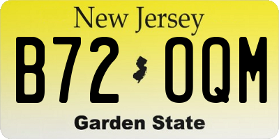 NJ license plate B72OQM