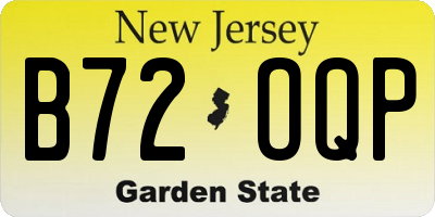 NJ license plate B72OQP