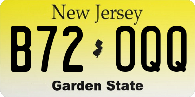NJ license plate B72OQQ