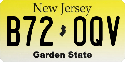 NJ license plate B72OQV