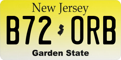 NJ license plate B72ORB