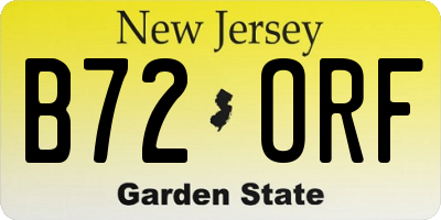 NJ license plate B72ORF