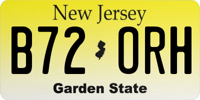 NJ license plate B72ORH