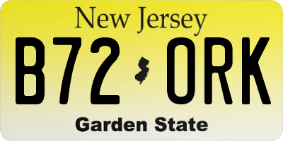 NJ license plate B72ORK