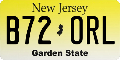 NJ license plate B72ORL