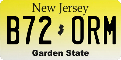 NJ license plate B72ORM
