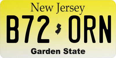 NJ license plate B72ORN