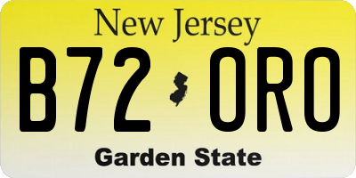NJ license plate B72ORO