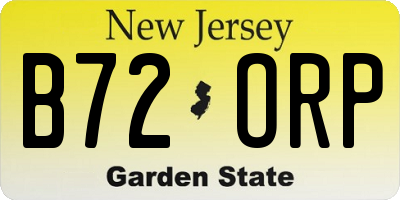 NJ license plate B72ORP