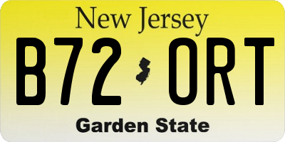NJ license plate B72ORT