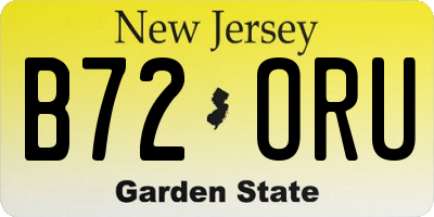 NJ license plate B72ORU