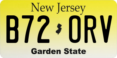 NJ license plate B72ORV