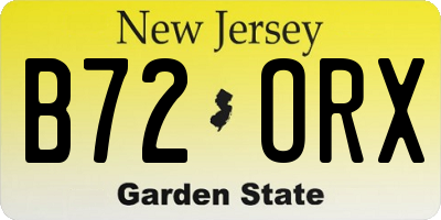 NJ license plate B72ORX