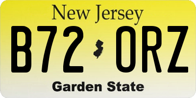 NJ license plate B72ORZ
