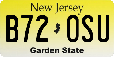 NJ license plate B72OSU