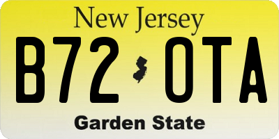 NJ license plate B72OTA