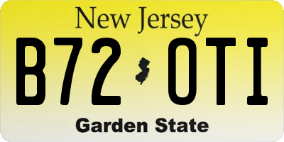 NJ license plate B72OTI