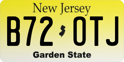 NJ license plate B72OTJ