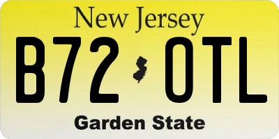 NJ license plate B72OTL