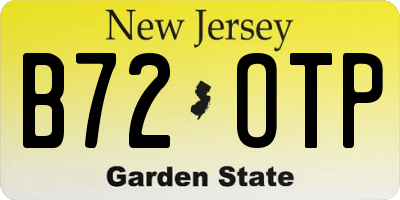 NJ license plate B72OTP