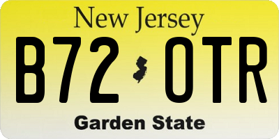 NJ license plate B72OTR