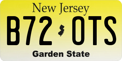 NJ license plate B72OTS