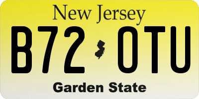 NJ license plate B72OTU