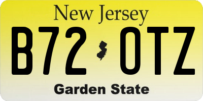 NJ license plate B72OTZ
