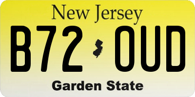 NJ license plate B72OUD