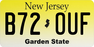 NJ license plate B72OUF