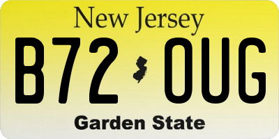 NJ license plate B72OUG