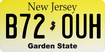 NJ license plate B72OUH