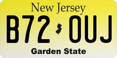 NJ license plate B72OUJ