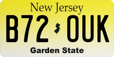 NJ license plate B72OUK
