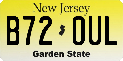 NJ license plate B72OUL
