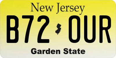 NJ license plate B72OUR