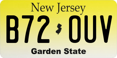 NJ license plate B72OUV