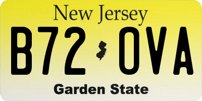 NJ license plate B72OVA