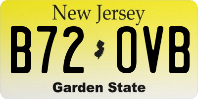 NJ license plate B72OVB