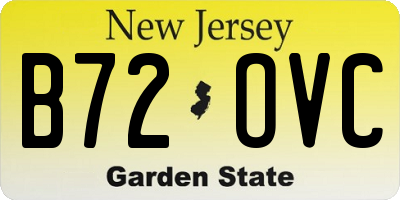 NJ license plate B72OVC