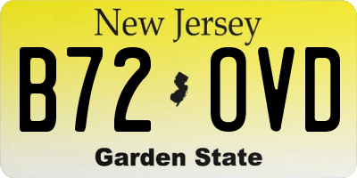 NJ license plate B72OVD