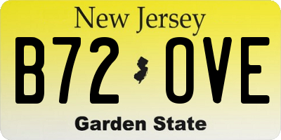 NJ license plate B72OVE