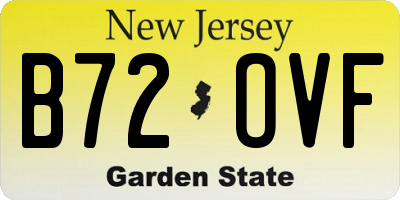 NJ license plate B72OVF
