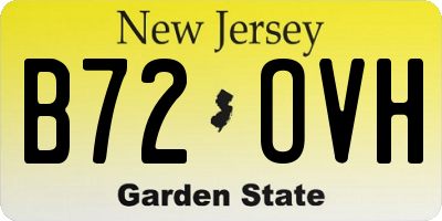 NJ license plate B72OVH