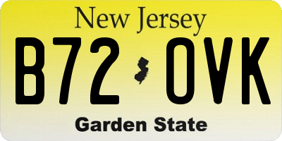 NJ license plate B72OVK