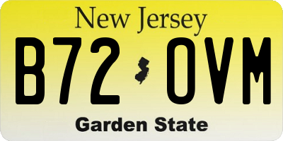 NJ license plate B72OVM