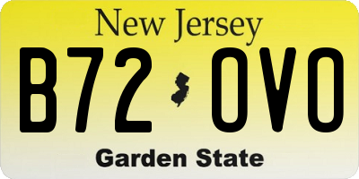 NJ license plate B72OVO